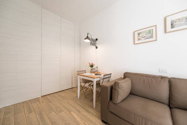 Zona living con divano letto